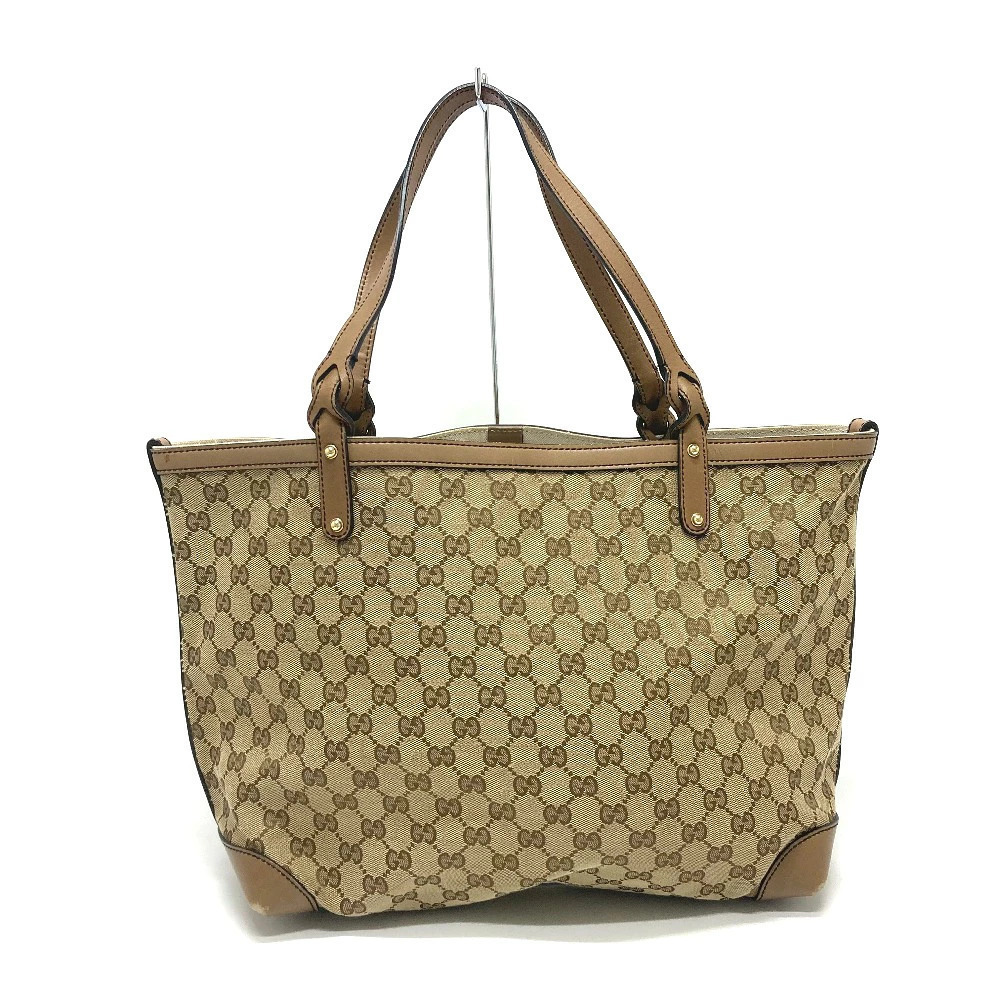Gucci Beige Tote Bag Clutch GG Canvas - Picture 3 of 15